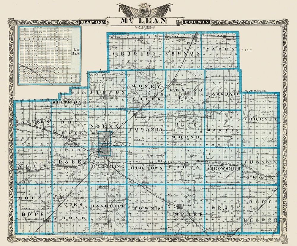 Mclean Illinois Landowner - Warner 1876 art print by Warner for $57.95 CAD