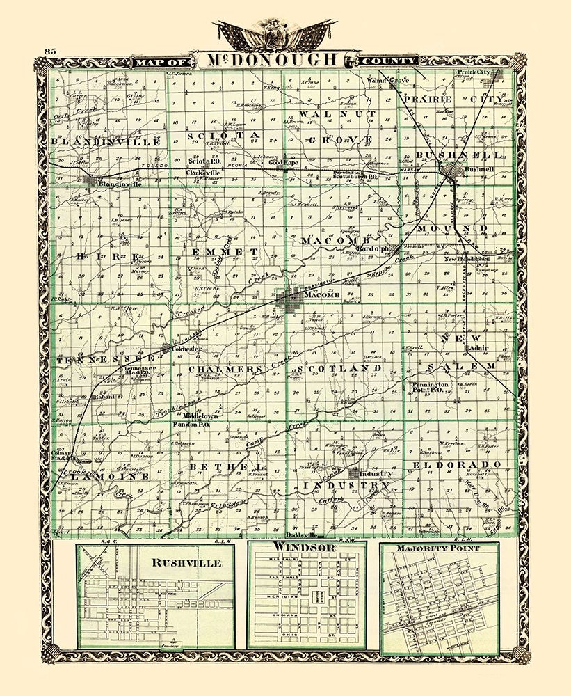 Mcdonough Illinois Landowner - Warner 1870 art print by Warner for $57.95 CAD