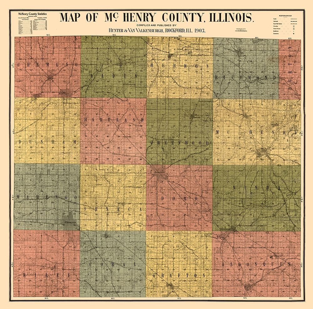 McHenry County Illinois - Hunter 1903 art print by Hunter for $57.95 CAD