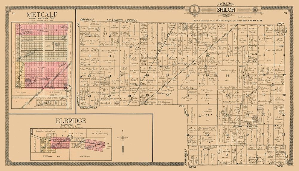 Metcalf, Elbridge, Shiloh  Illinois - Ogle 1910 art print by Ogle for $57.95 CAD