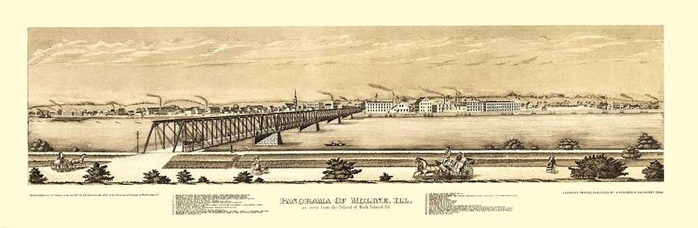 Moline Illinois - Hageboeck 1873 art print by Hageboeck for $57.95 CAD
