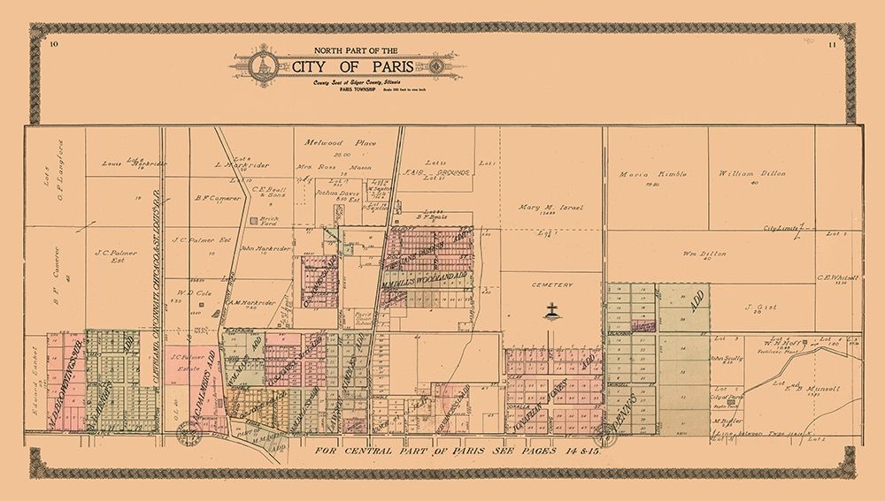 Northern Paris  Illinois - Ogle 1910 art print by Ogle for $57.95 CAD