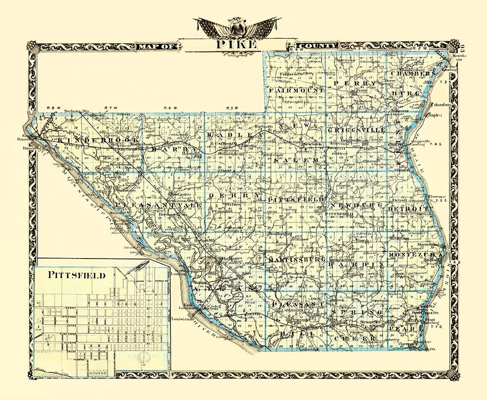 Pike Illinois Landowner - Warner 1870 art print by Warner for $57.95 CAD