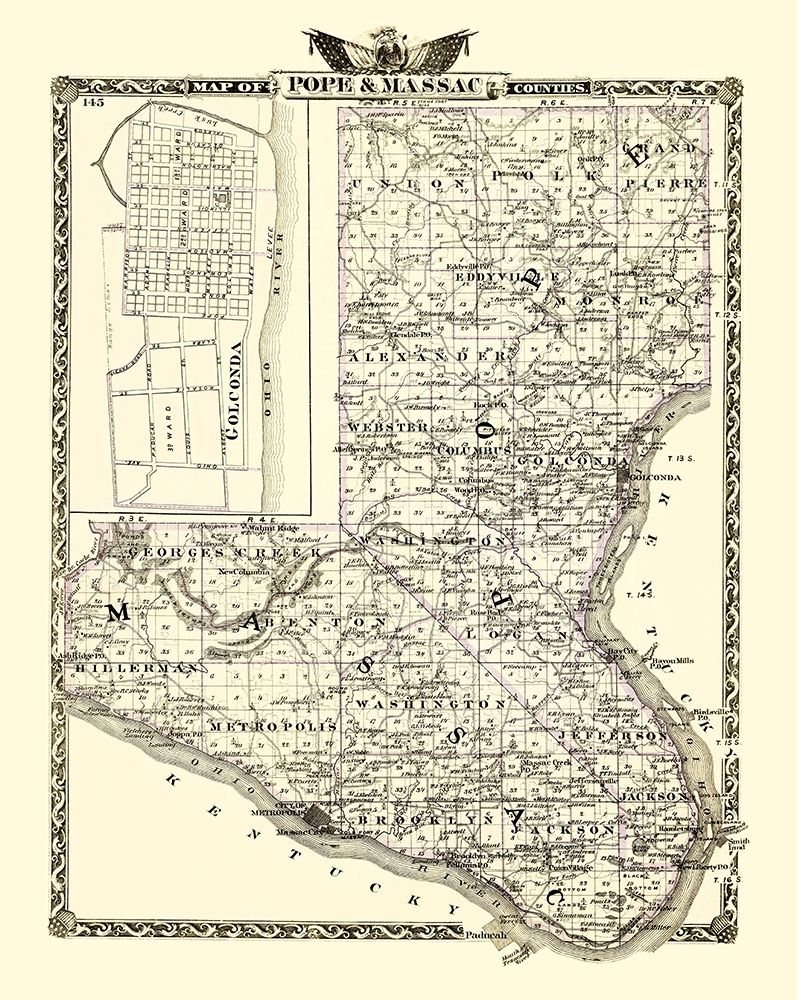 Pope  Massac Illinois - Warner 1870 art print by Warner for $57.95 CAD