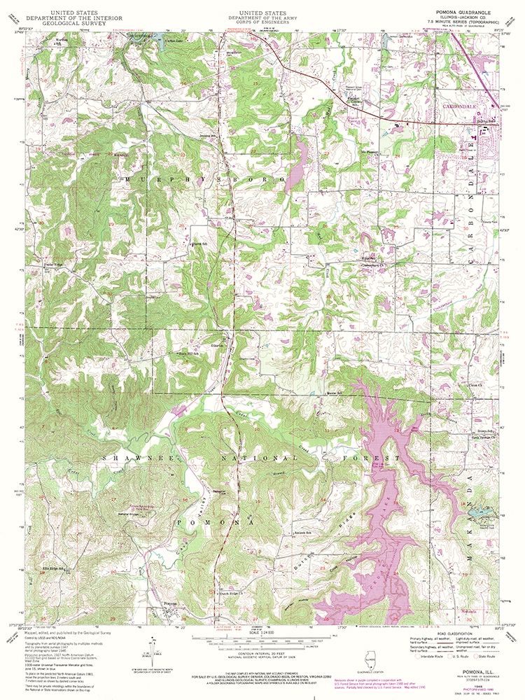 Pomona Illinois Quad - USGS 1948 art print by USGS for $57.95 CAD