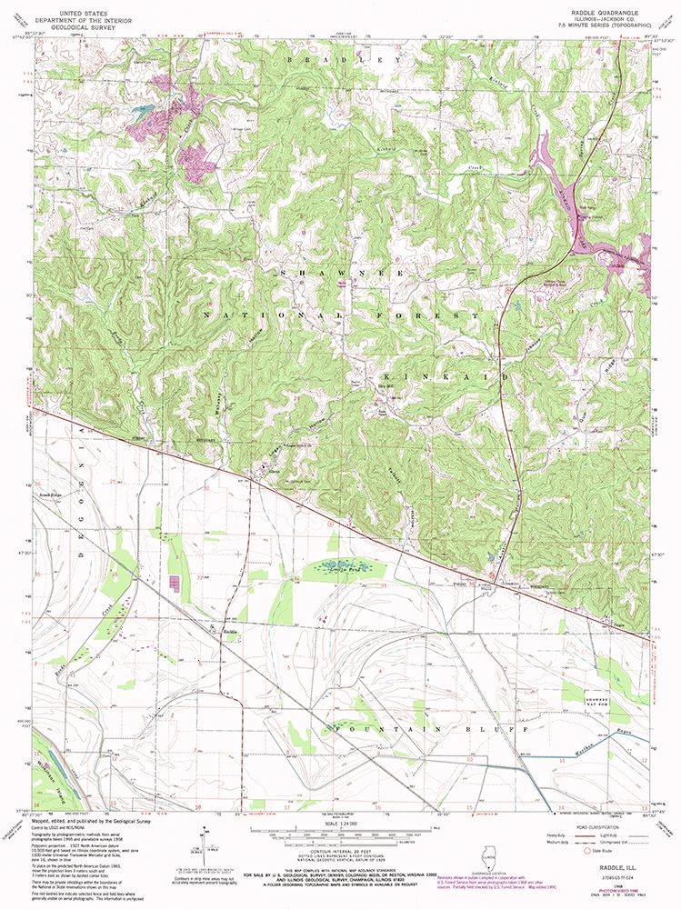 Raddle Illinois Quad - USGS 1968 art print by USGS for $57.95 CAD