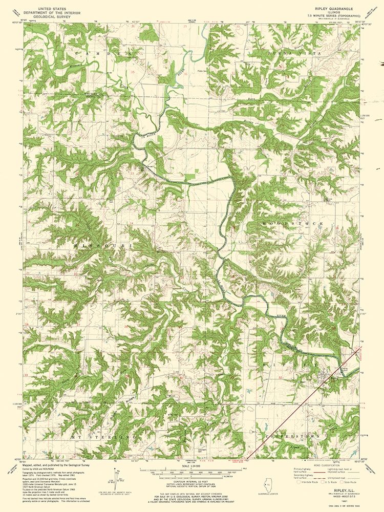 Ripley Illinois Quad - USGS 1981 art print by USGS for $57.95 CAD