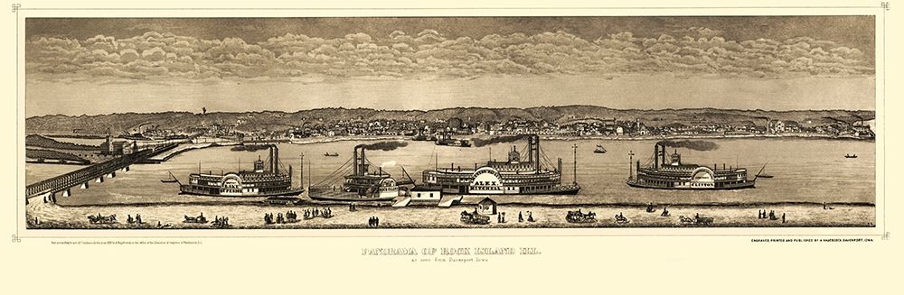Rock Island Illinois - Hageboeck 1874 art print by Hageboeck for $57.95 CAD