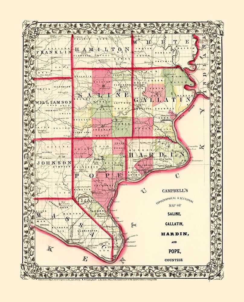 Saline  Gallatin  Pope  Hardin Illinois art print by Campbell for $57.95 CAD