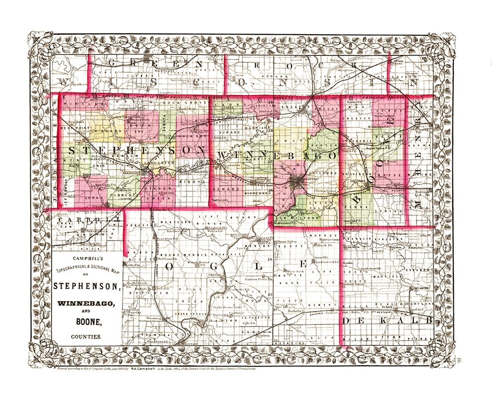Stephenson  Winnebago  Boone Illinois art print by Campbell for $57.95 CAD