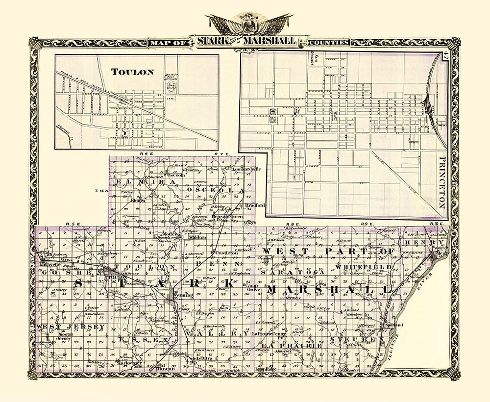 Stark  Marshall Illinois Landowner - Warner 1870 art print by Warner for $57.95 CAD