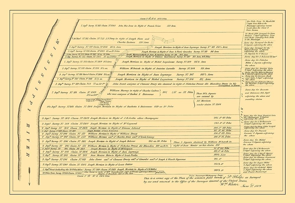 St Philippe Illinois Landowner - Rector 1809 art print by Rector for $57.95 CAD