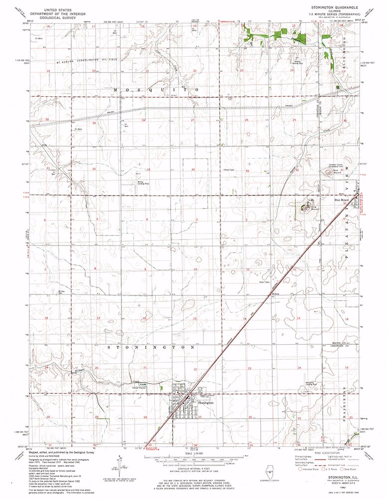 Stonington Illinois Quad - USGS 1982 art print by USGS for $57.95 CAD