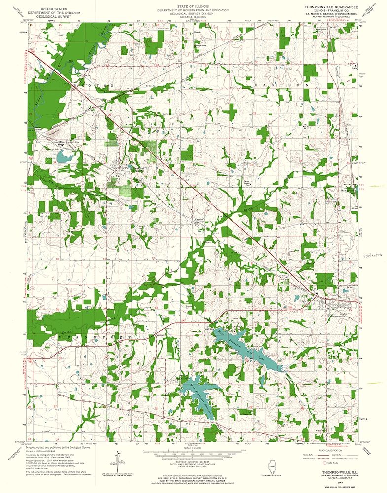 Thompsonville Illinois Quad - USGS 1963 art print by USGS for $57.95 CAD