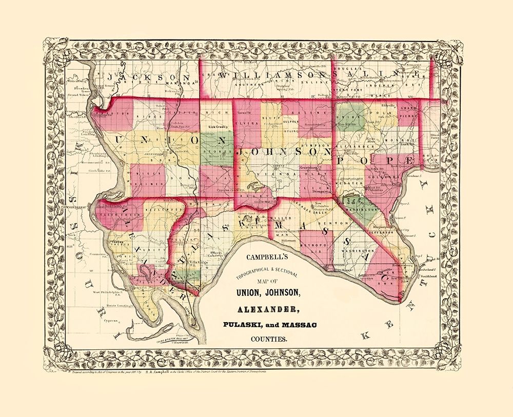 Union Johnson Alexander Pulaski Massac Illinois art print by Campbell for $57.95 CAD