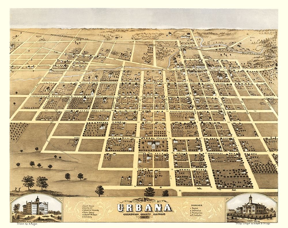 Urbana Illinois - Ruger 1869 art print by Ruger for $57.95 CAD