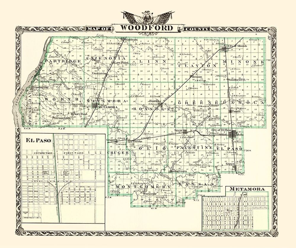 Woodford Illinois Landowner - Warner 1870 art print by Warner for $57.95 CAD