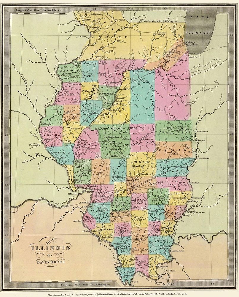 Illinois - Burr 1834 art print by Burr for $57.95 CAD