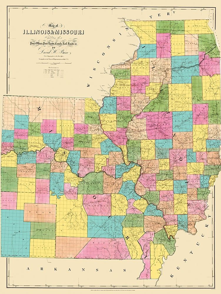 Illinois, Missouri - Burr 1839 art print by Burr for $57.95 CAD