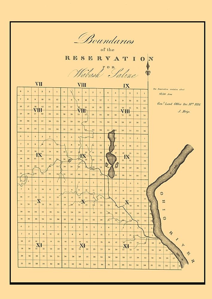 Wabash Saline Indian Reservation, Illinois 1816 art print by Meigs for $57.95 CAD