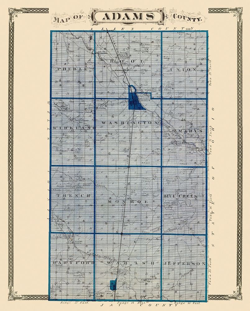 Adams Indiana Landowner - Andreas 1876 art print by Andreas for $57.95 CAD