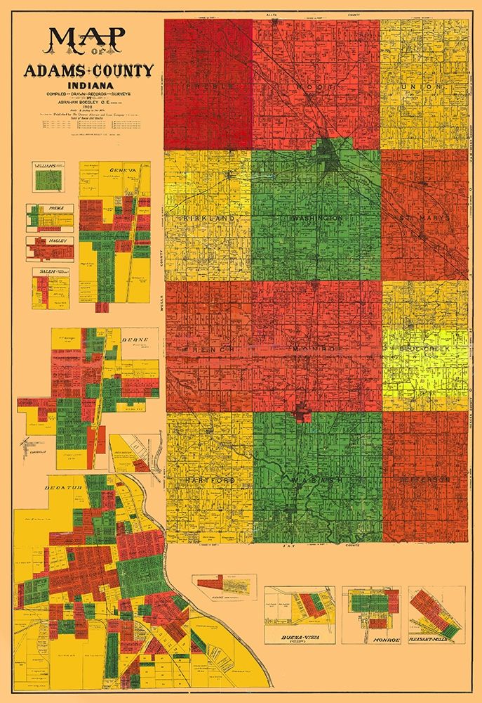 Adams Indiana Landowner - Boegley 1908 art print by Boegley for $57.95 CAD