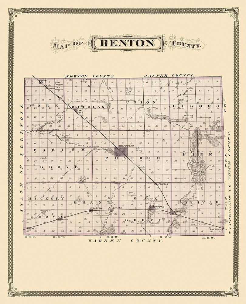 Benton Indiana - Andreas 1876 art print by Andreas for $57.95 CAD