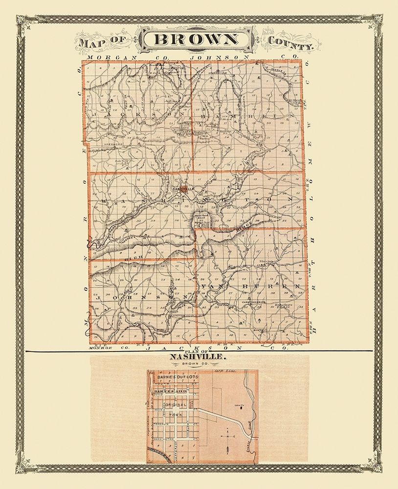 Brown Indiana Landowner - Andreas 1876 art print by Andreas for $57.95 CAD