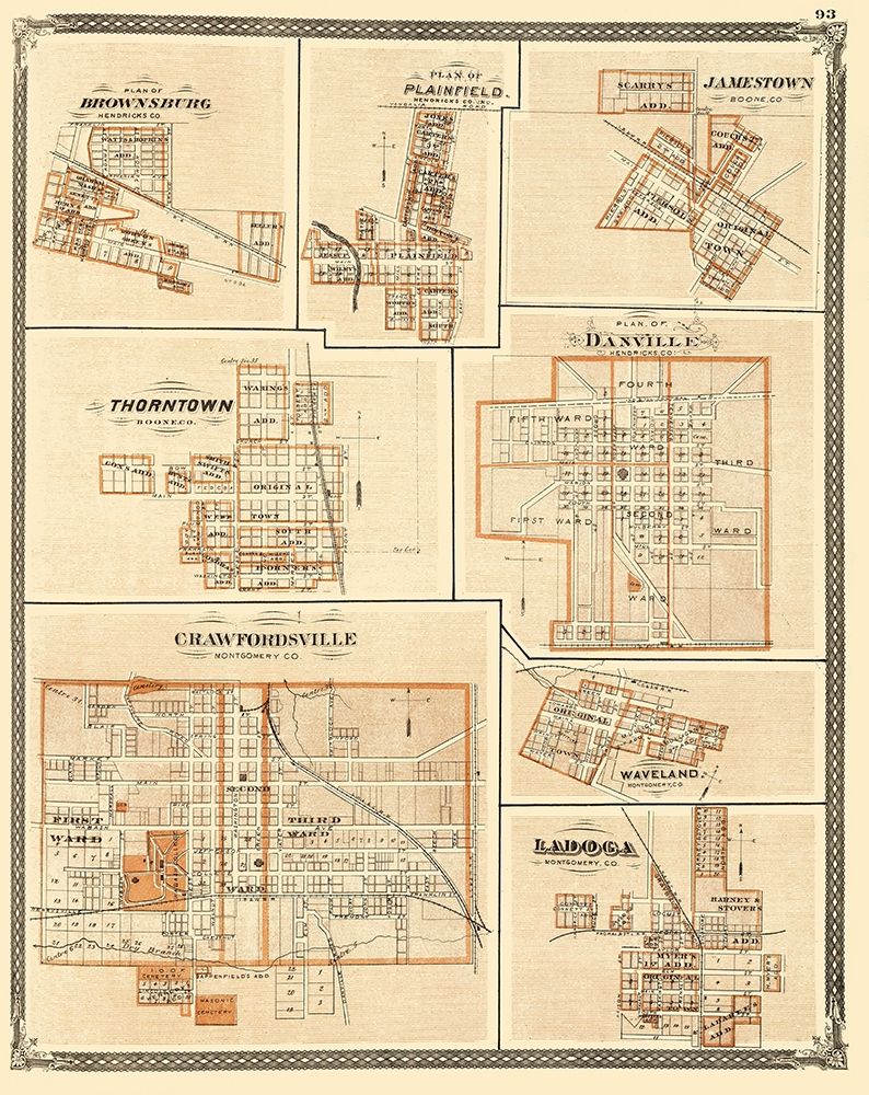 Brownsburg, Plainfield, Jamestown Indiana art print by Baskin for $57.95 CAD