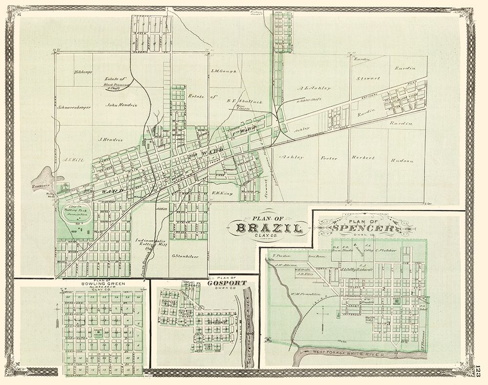 Brazil,Spencer, Bowling Green Indiana Landowner art print by Baskin for $57.95 CAD