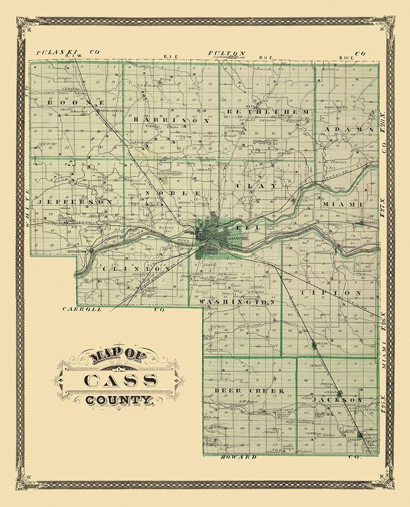 Cass Indiana Landowner - Andreas 1876 art print by Andreas for $57.95 CAD
