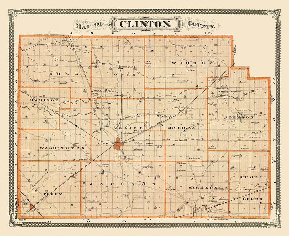 Clinton Indiana Landowner - Andreas 1876 art print by Andreas for $57.95 CAD