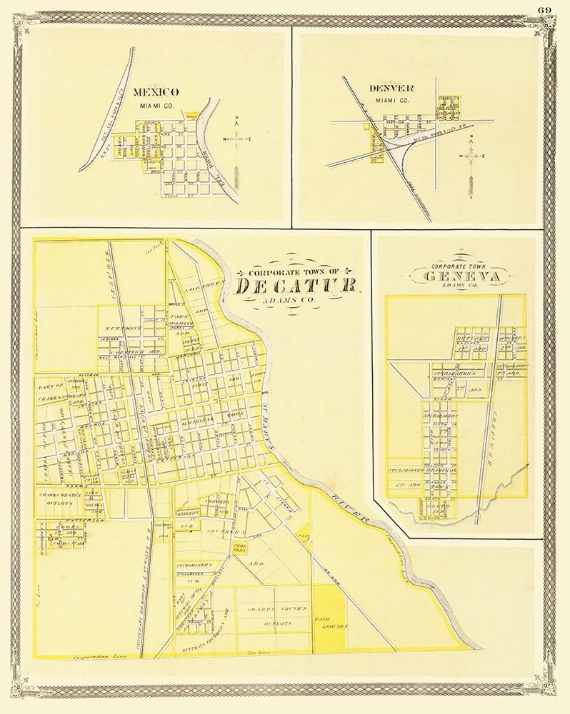 Decatur Indiana - Baskin 1876 art print by Baskin for $57.95 CAD