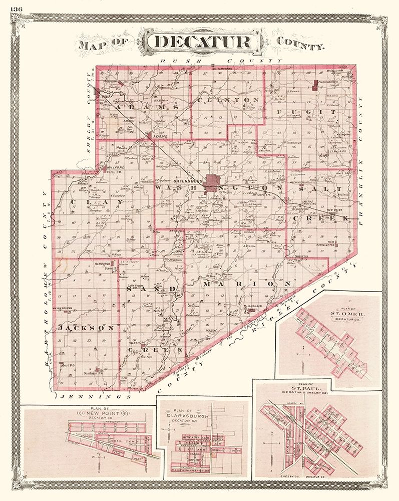 Decatur Indiana - Baskin 1876 art print by Baskin for $57.95 CAD