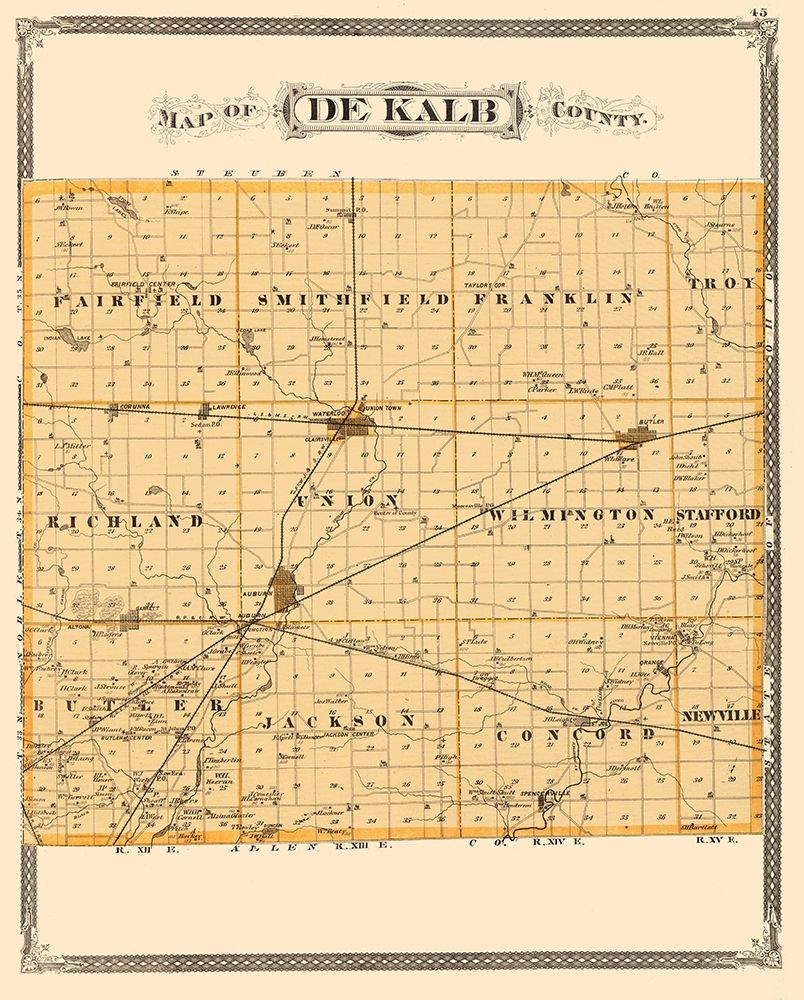 De Kalb Indiana Landowner - Baskin 1876 art print by Baskin for $57.95 CAD