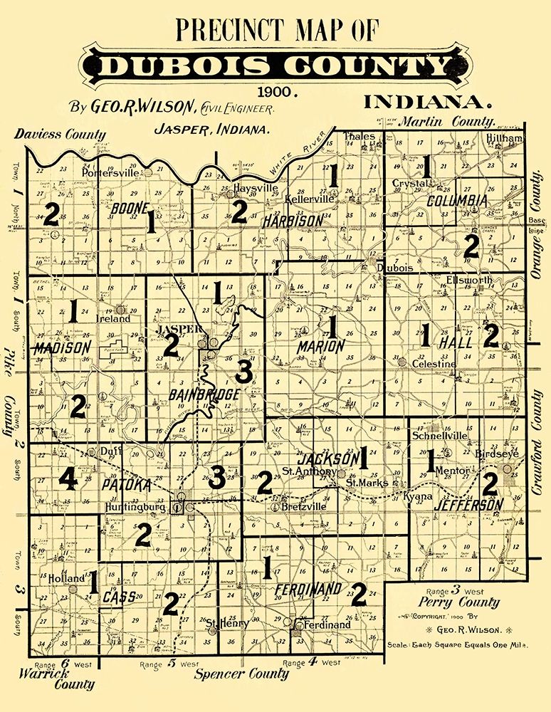 Dubois Indiana Precinct - Wilson 1900 art print by Wilson for $57.95 CAD