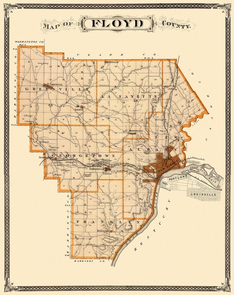 Floyd Indiana Landowner - Andreas 1876 art print by Andreas for $57.95 CAD