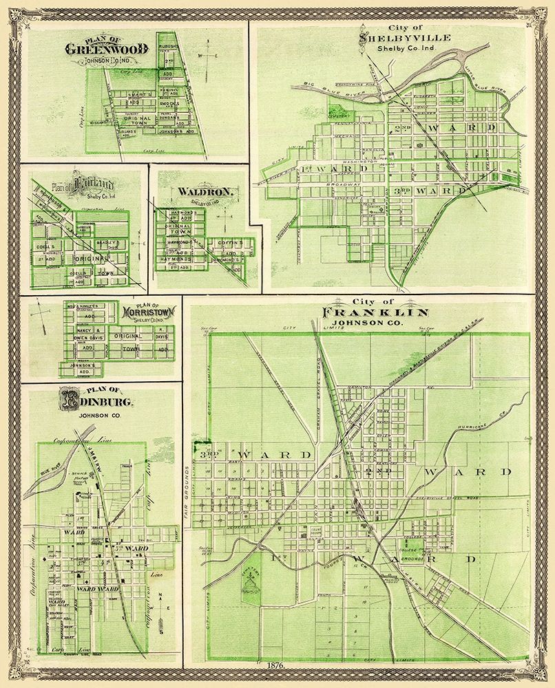 Franklin, Shelbyville, Greenwood Indiana art print by Baskin for $57.95 CAD