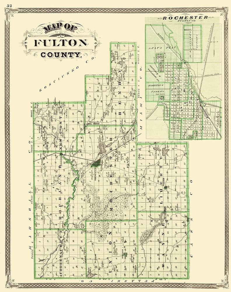 Fulton Indiana Landowner - Baskin 1876 art print by Baskin for $57.95 CAD