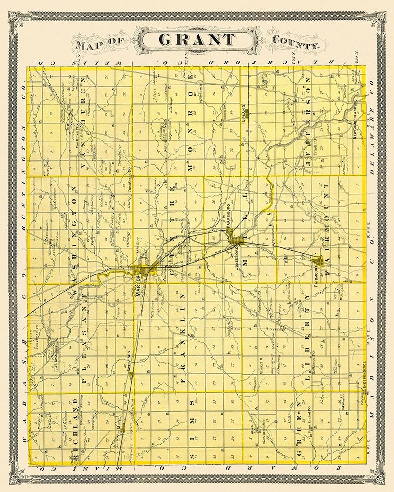 Grant Indiana Landowner - Andreas 1876 art print by Andreas for $57.95 CAD