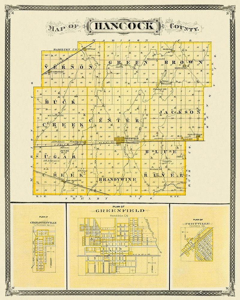 Hancock Indiana Landowner - Andreas 1876 art print by Andreas for $57.95 CAD