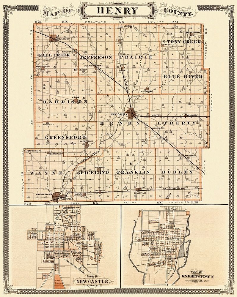 Henry Indiana Landowner - Andreas 1876 art print by Andreas for $57.95 CAD
