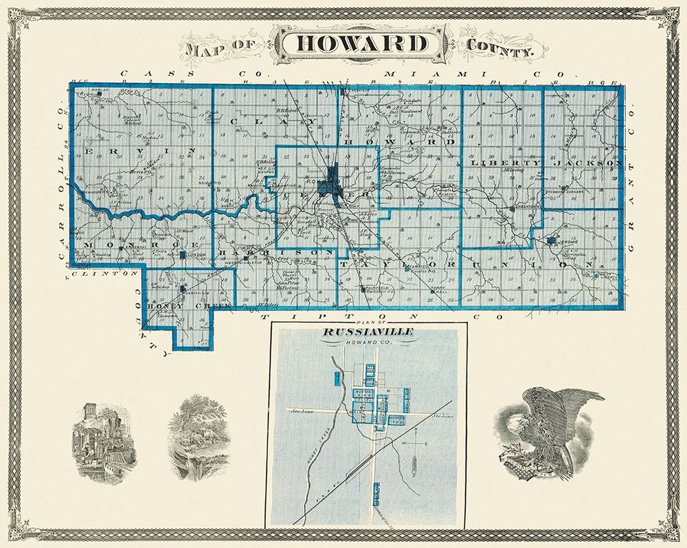 Howard Indiana Landowner - Andreas 1876 art print by Andreas for $57.95 CAD