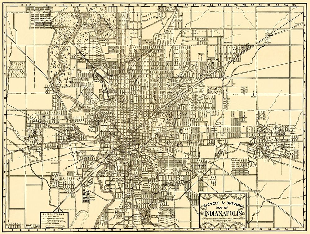 Indianapolis Indiana - Dessecker 1899 art print by Dessecker for $57.95 CAD