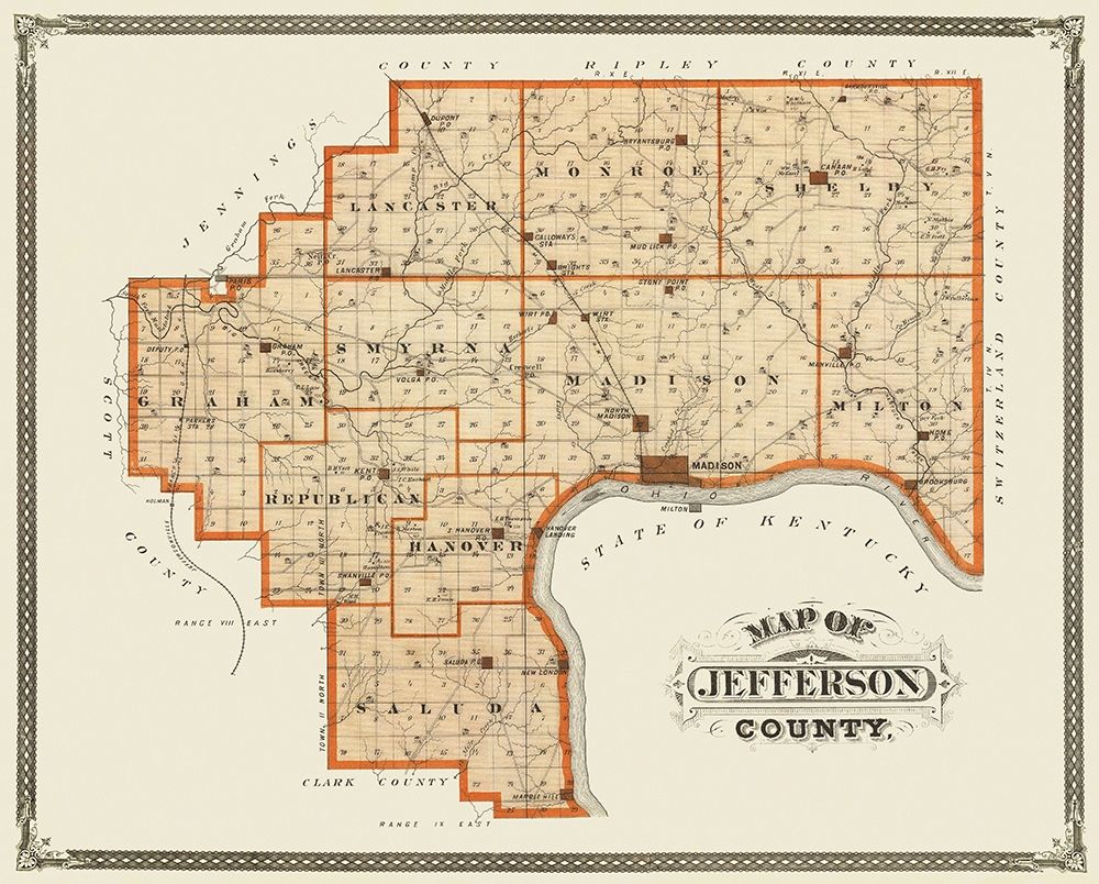 Jefferson Indiana Landowner - Andreas 1876 art print by Andreas for $57.95 CAD