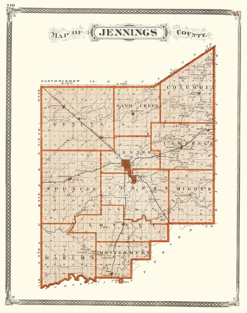 Jennings Indiana - Baskin 1876 art print by Baskin for $57.95 CAD
