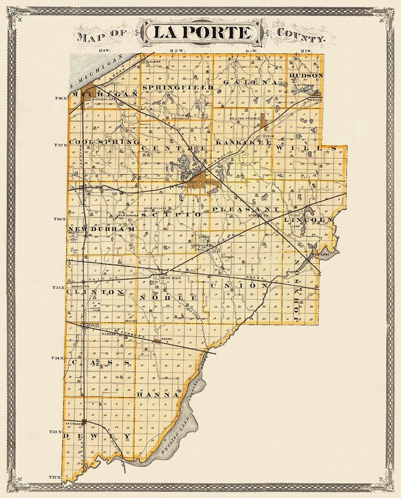 La Porte Indiana Landowner - Andreas 1876 art print by Andreas for $57.95 CAD