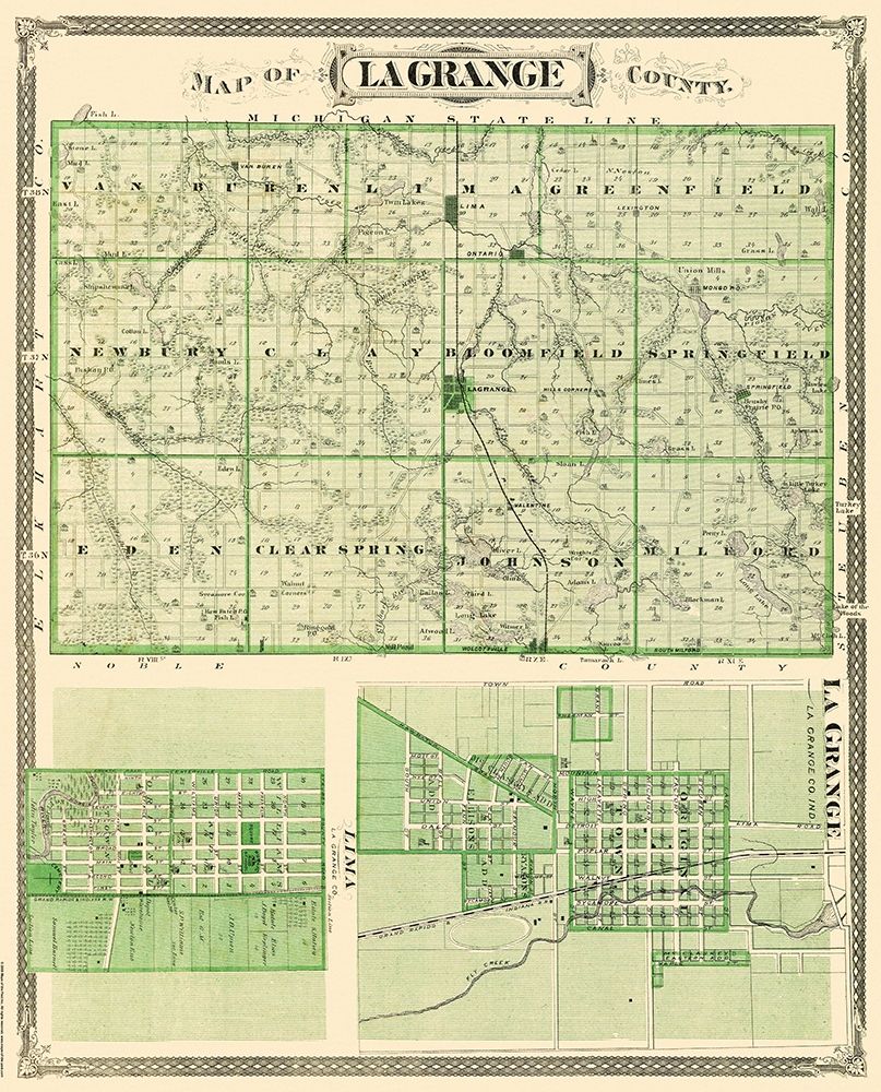 Lagrange Indiana - Andreas 1876 art print by Andreas for $57.95 CAD