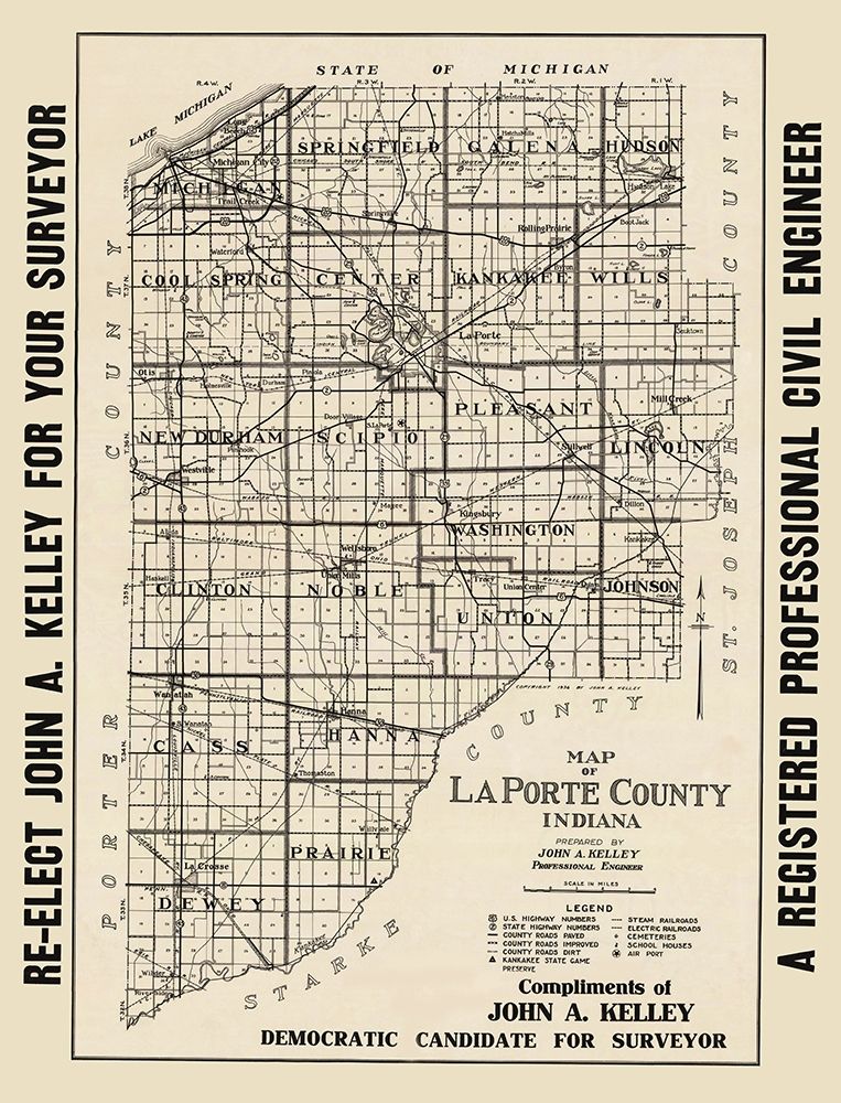 La Porte Indiana - Kelley 1937 art print by Kelley for $57.95 CAD