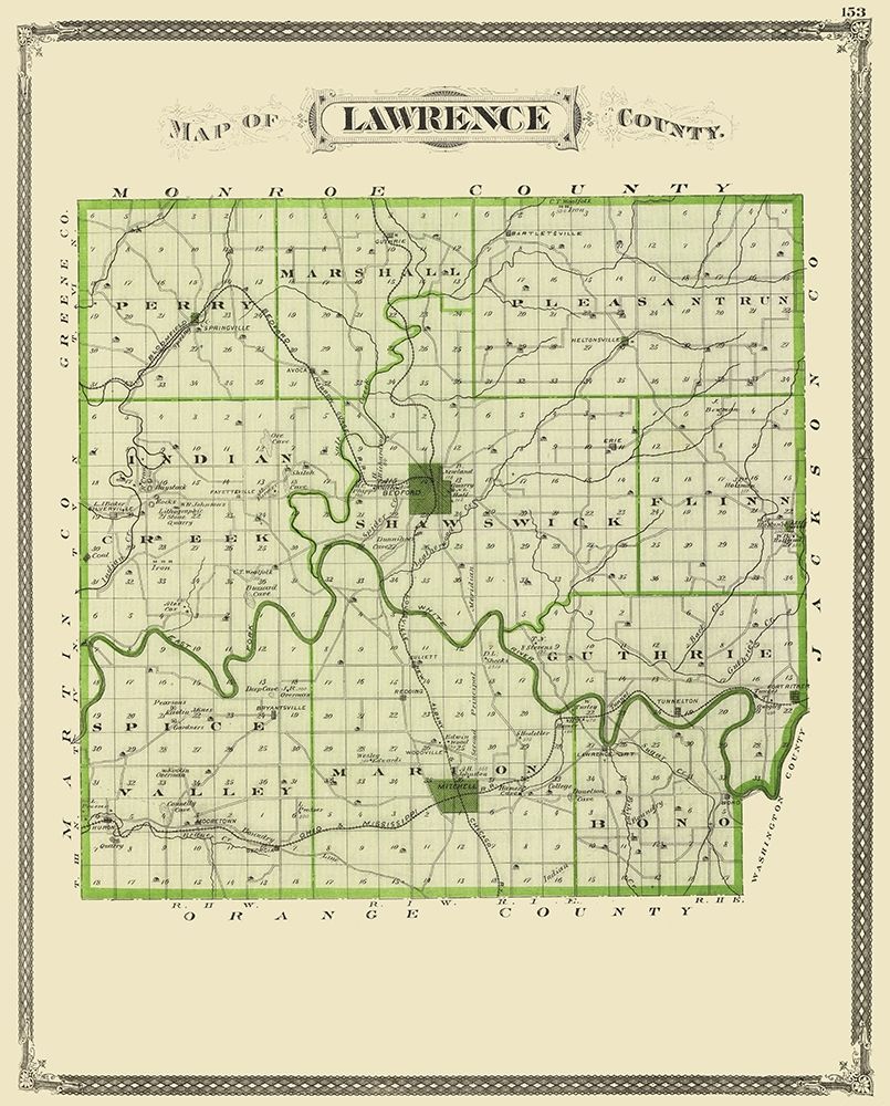 Lawrence Indiana - Baskin 1876 art print by Baskin for $57.95 CAD